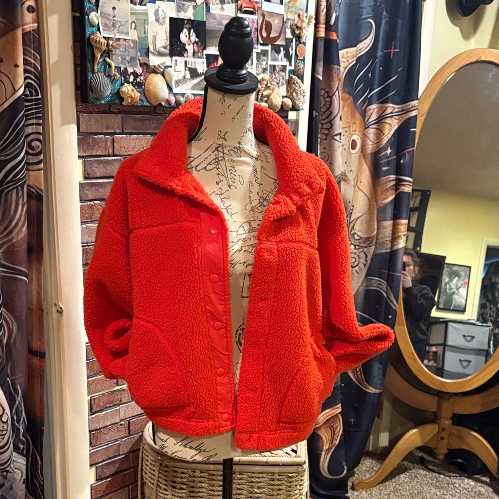 Old Navy Vibrant Red Teddy Jacket
